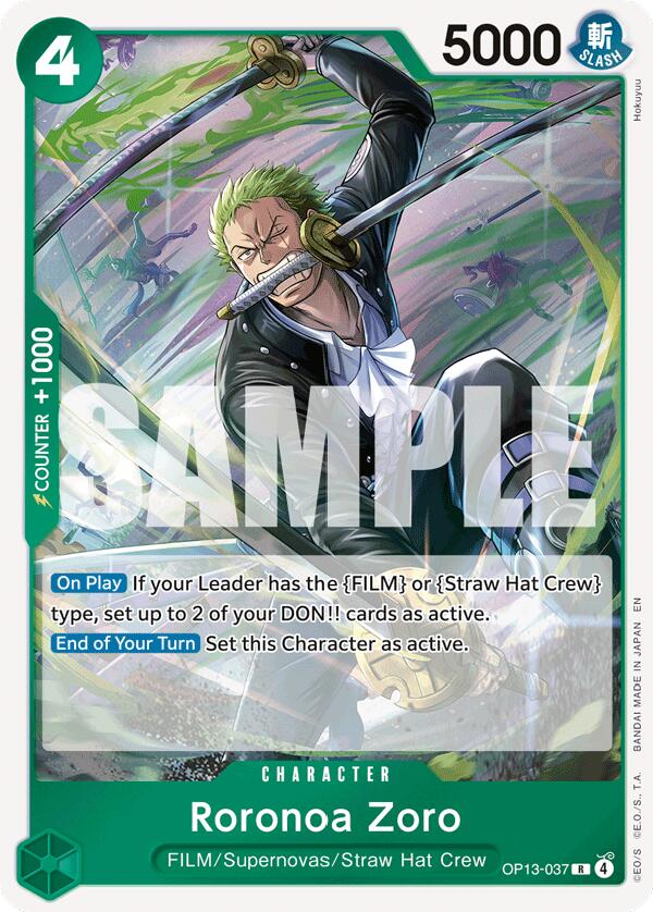 Roronoa Zoro OP13-037 [ Inglese / Giapponese / Francese / Cinese Semplificato ]