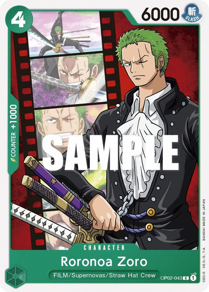 Roronoa Zoro OP02-043 [ Inglese / Giapponese / Francese / Cinese Semplificato ]