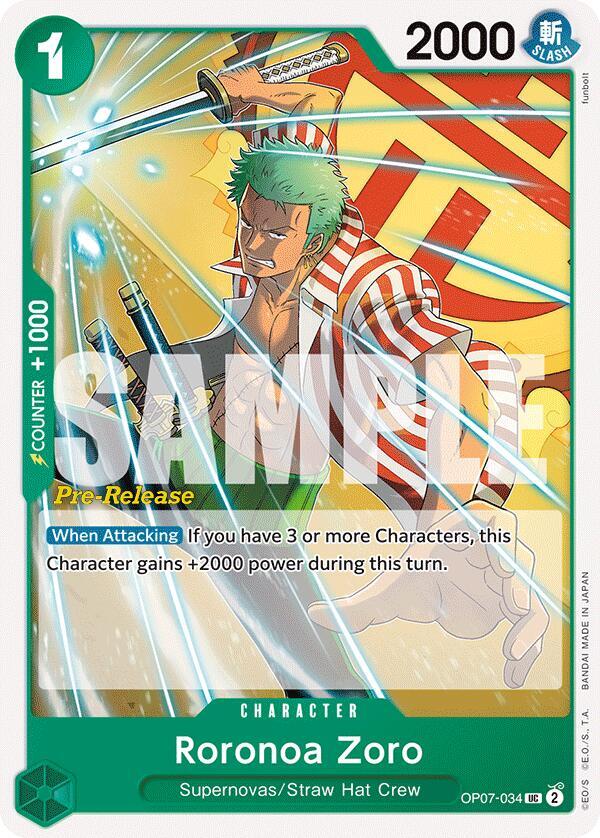 Roronoa Zoro OP07-034 [ Inglese / Giapponese / Francese / Cinese Semplificato ]