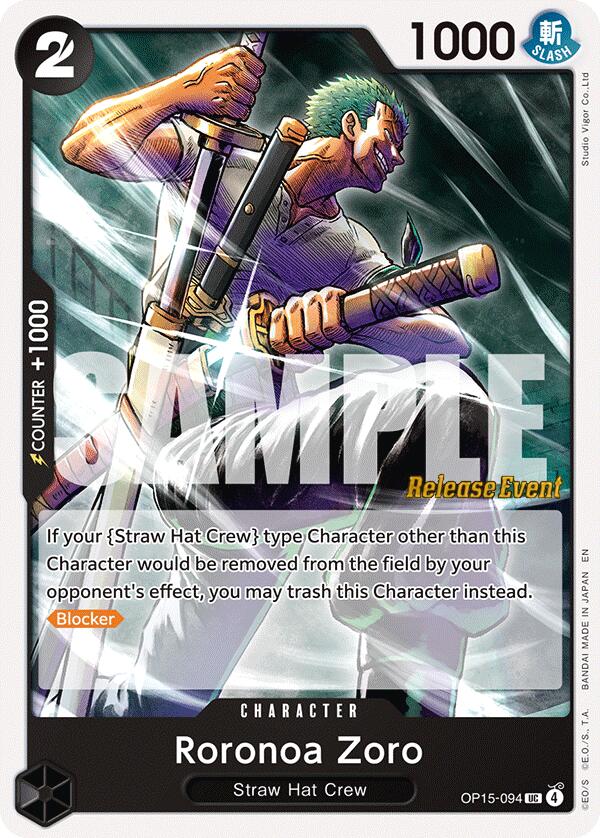 Roronoa Zoro OP15-004 [ Inglese / Giapponese / Francese / Cinese Semplificato ]
