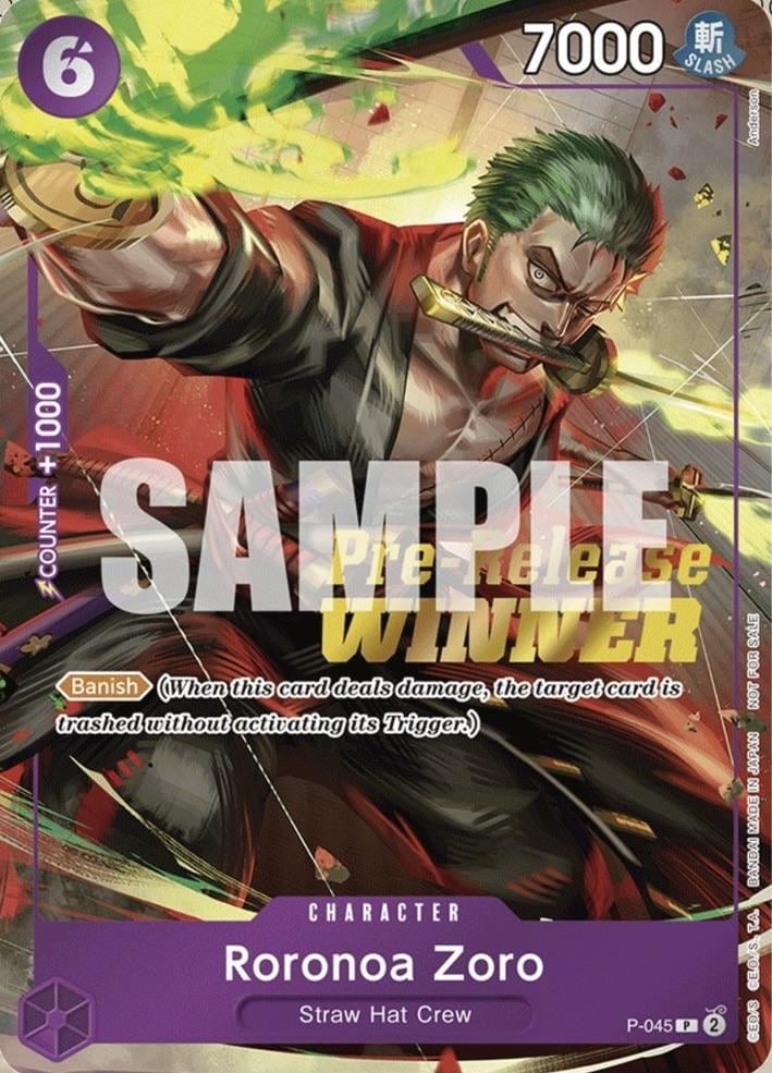 Roronoa Zoro P-045 [ Inglese / Giapponese / Francese / Cinese Semplificato ]