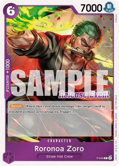 Roronoa Zoro P-045 [ Inglese / Giapponese / Francese / Cinese Semplificato ]