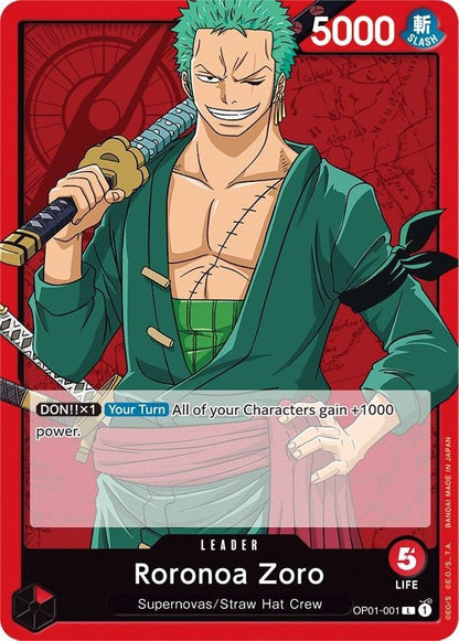Roronoa Zoro OP01-001 [ Inglese / Giapponese / Francese / Cinese Semplificato ]