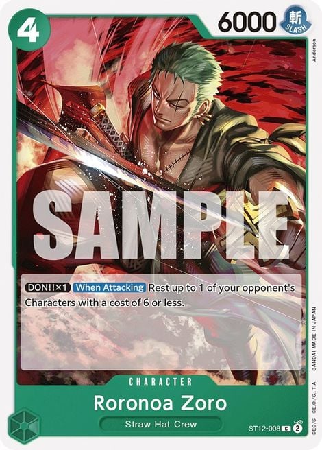 Roronoa Zoro ST12-008 [ Inglese / Giapponese / Francese / Cinese Semplificato ]