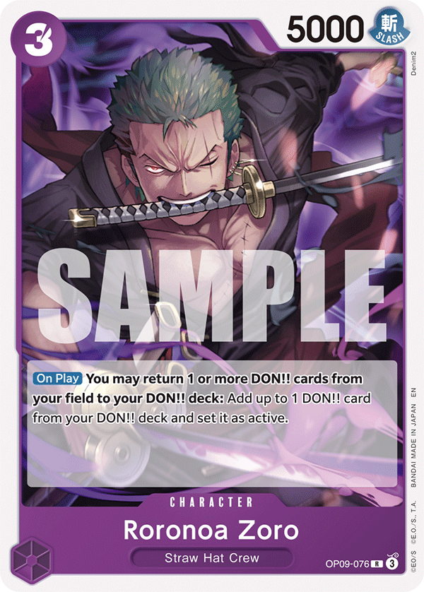 Roronoa Zoro OP09-076 [ Inglese / Giapponese / Francese / Cinese Semplificato ]