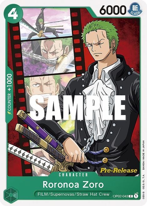 Roronoa Zoro OP02-043 [ Inglese / Giapponese / Francese / Cinese Semplificato ]