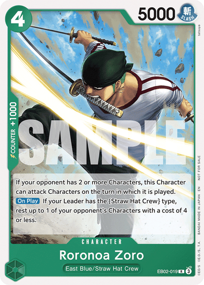 Roronoa Zoro EB02-019 [ Inglese / Giapponese / Francese / Cinese Semplificato ]