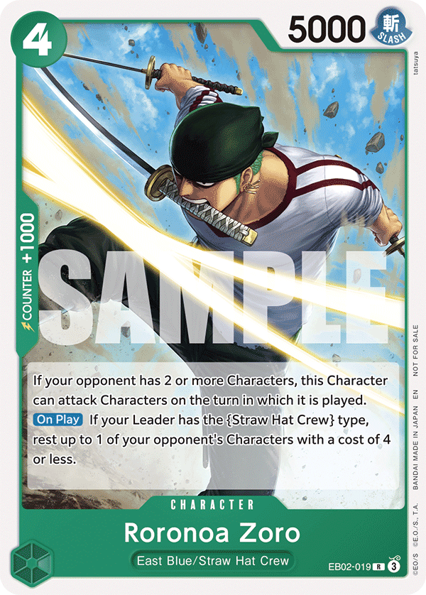 Roronoa Zoro EB02-019 [ Inglese / Giapponese / Francese / Cinese Semplificato ]