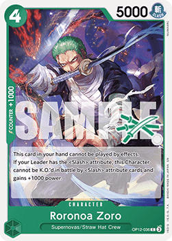 Roronoa Zoro OP12-036 [ Inglese / Giapponese / Francese / Cinese Semplificato ]
