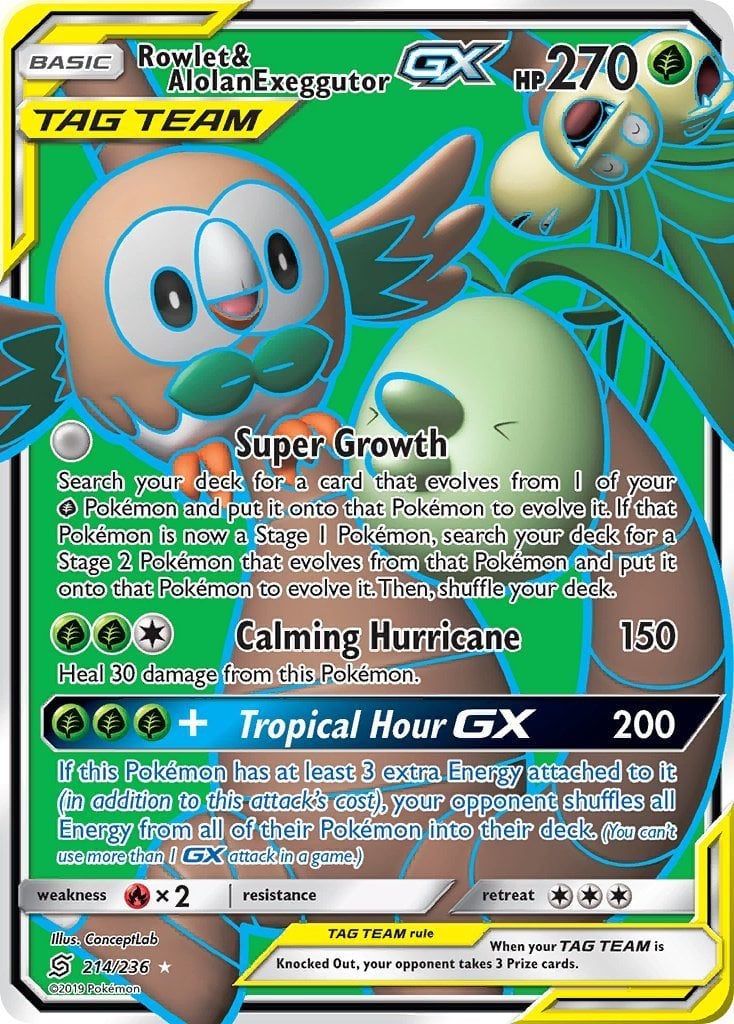 Rowlet e Exeggutor di Alola GX - Sintonia Mentale 214/236 [ Italiano / Inglese ]