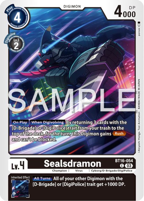 Sealsdramon BT16-054 [ Inglese / Giapponese ]