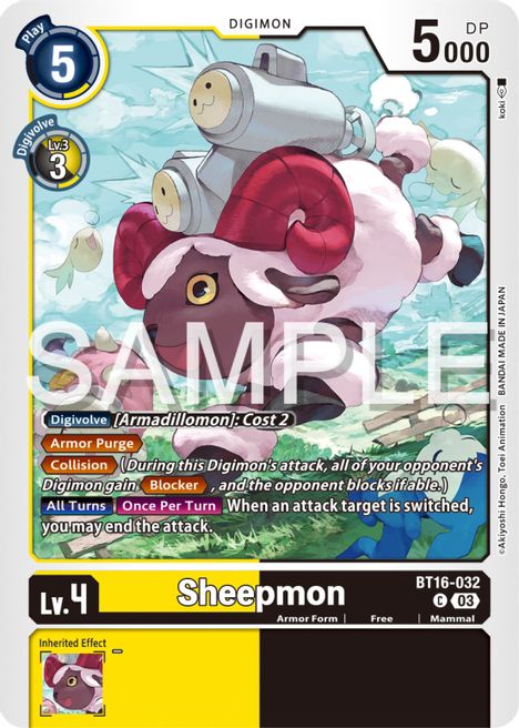 Sheepmon BT16-032 [ Inglese / Giapponese ]