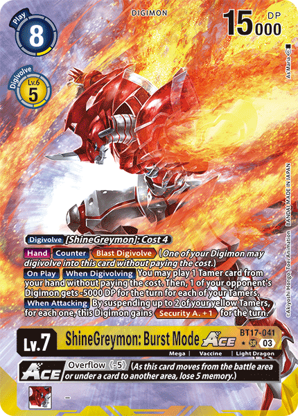 ShineGreymon: Burst Mode Ace BT17-041 [ Inglese / Giapponese ]