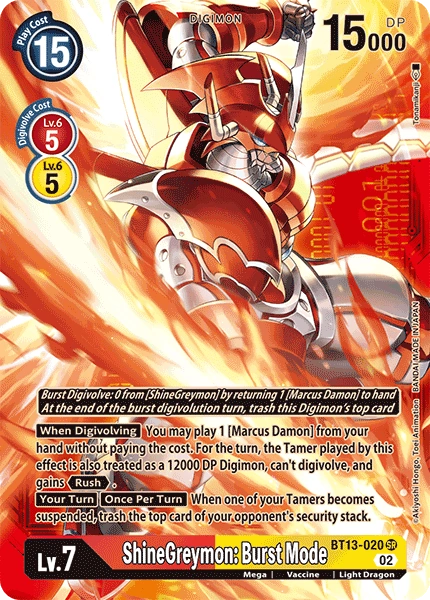 ShineGreymon: Burst Mode BT13-020 [ Inglese / Giapponese ]