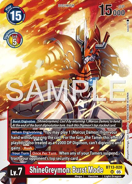 ShineGreymon : Burst Mode BT13-020 [ Inglese / Giapponese ]