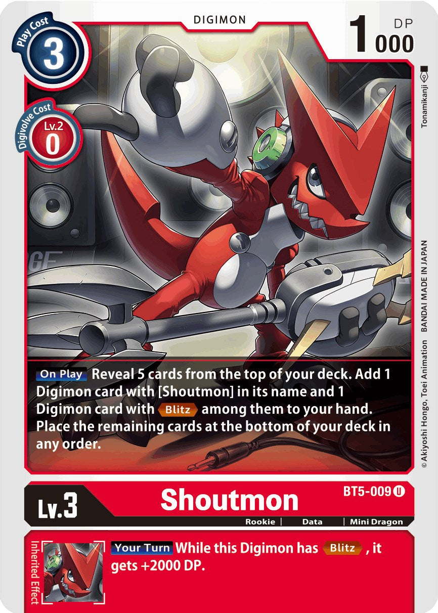 Shoutmon BT5-009 [ Inglese / Giapponese ]