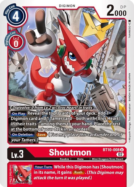 Shoutmon BT10-008 [ Inglese / Giapponese ]