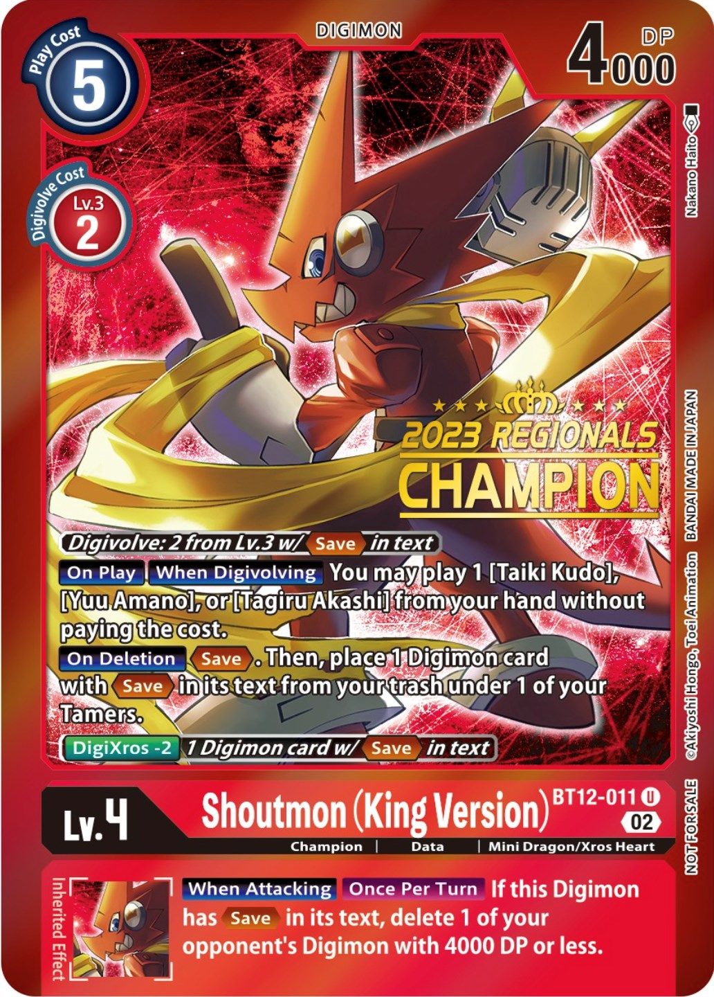 Shoutmon BT12-011 [ Inglese / Giapponese ]