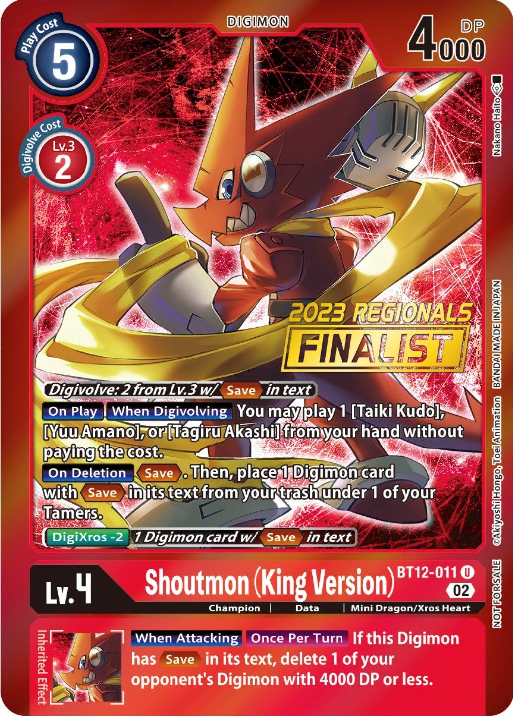 Shoutmon BT12-011 [ Inglese / Giapponese ]