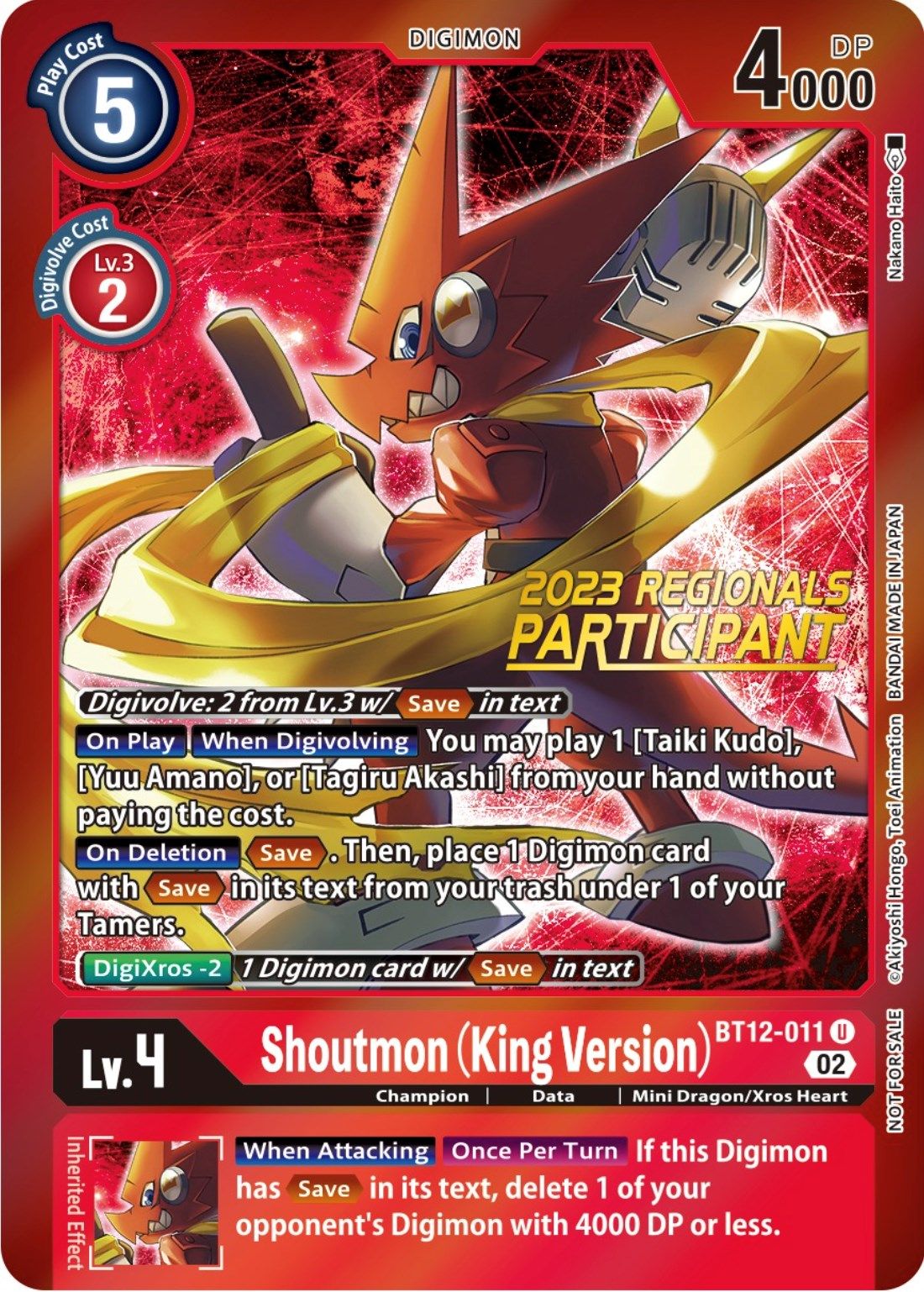 Shoutmon BT12-011 [ Inglese / Giapponese ]