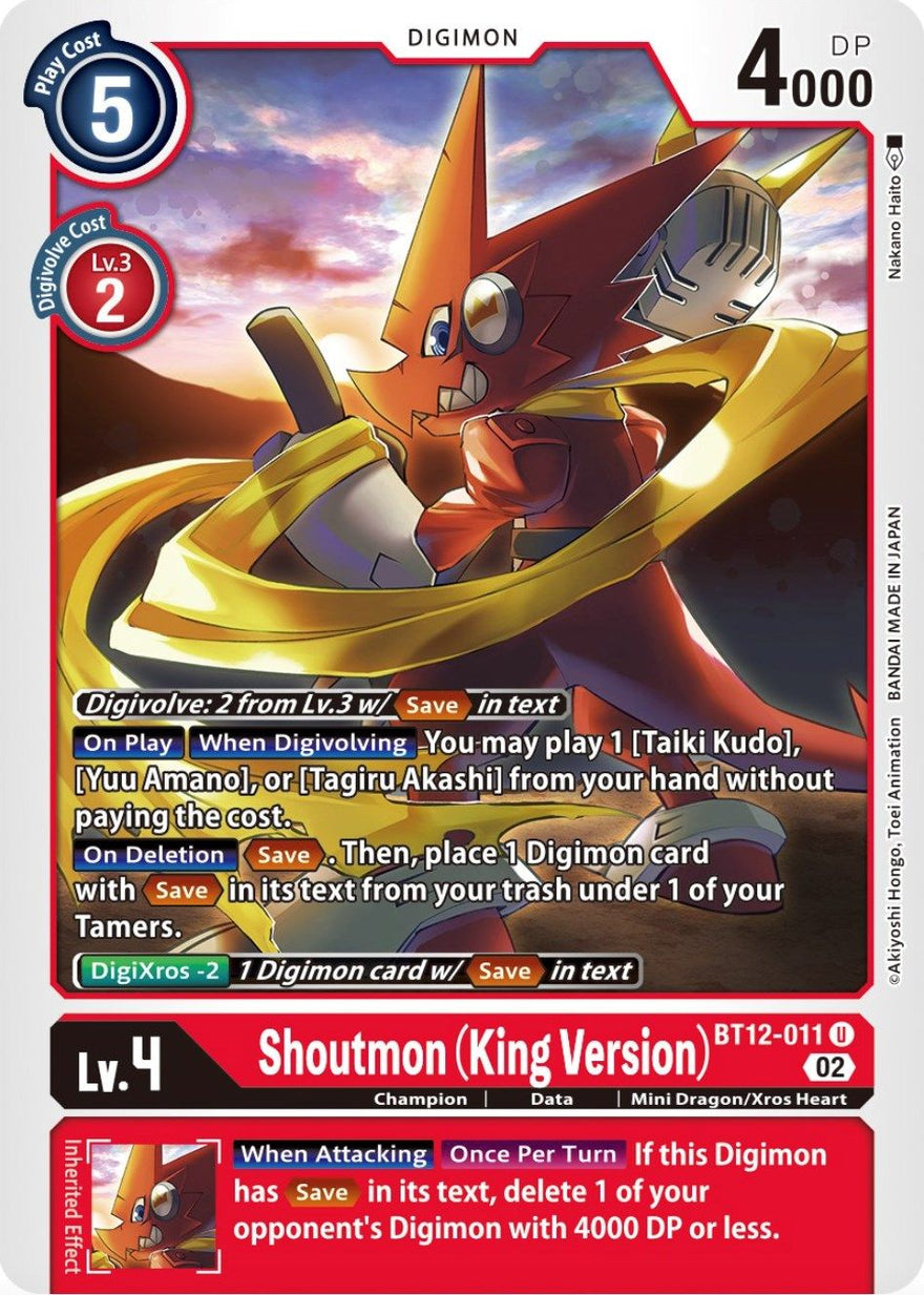 Shoutmon BT12-011 [ Inglese / Giapponese ]