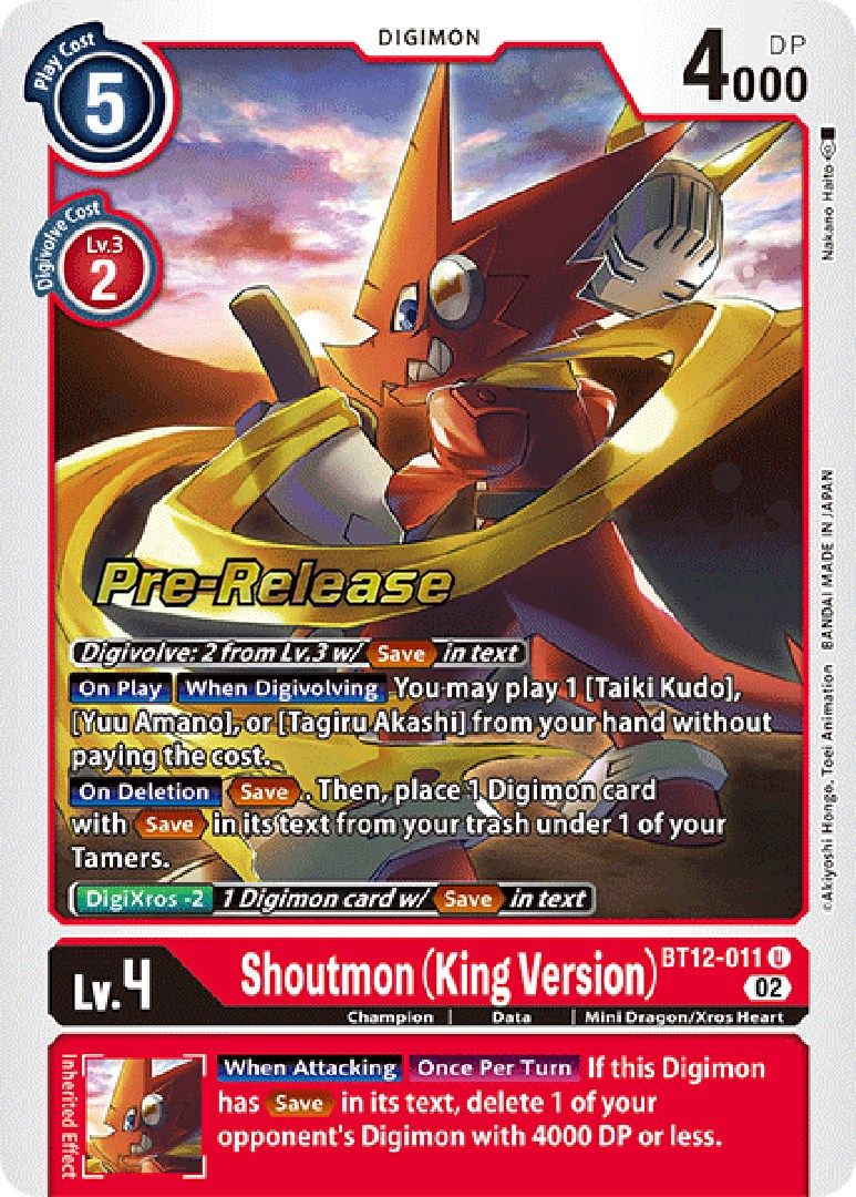 Shoutmon (King Version) BT12-011 [ Inglese / Giapponese ]