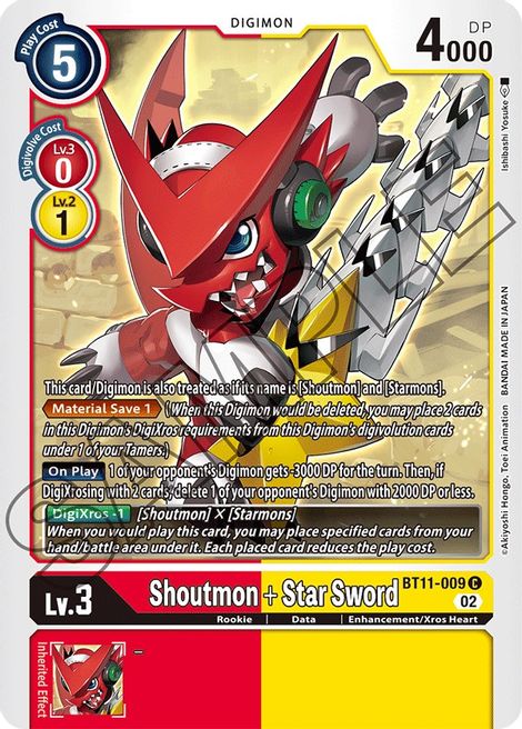 Shoutmon + Star Sword BT11-009 [ Inglese / Giapponese ]