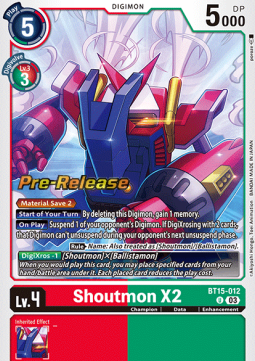 Shoutmon X2 BT15-012 [ Inglese / Giapponese ]