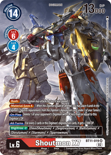 Shoutmon X7 BT11-019 [ Inglese / Giapponese ]