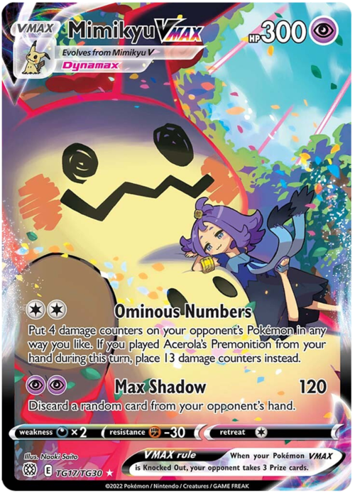Mimikyu VMAX [Ominous Numbers | Max Shadow](Secret Rare TG17/TG30) Mimikyu VMAX Astri Lucenti