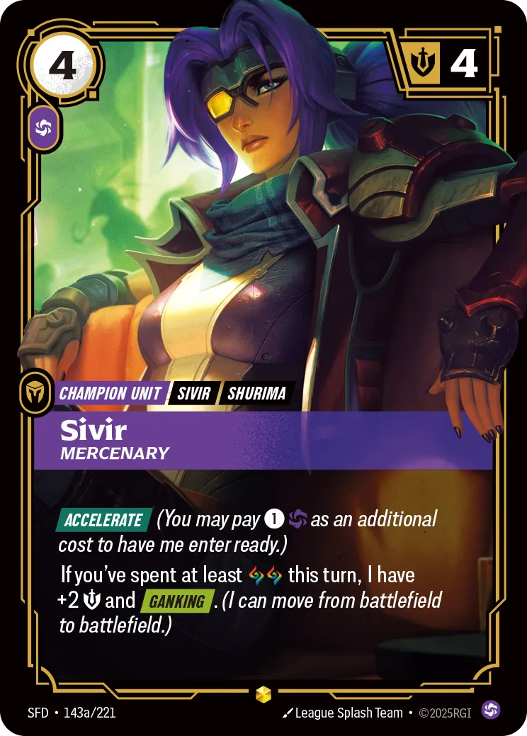 Sivir - Mercenary (RARE) [ Inglese / Cinese Semplificato ]