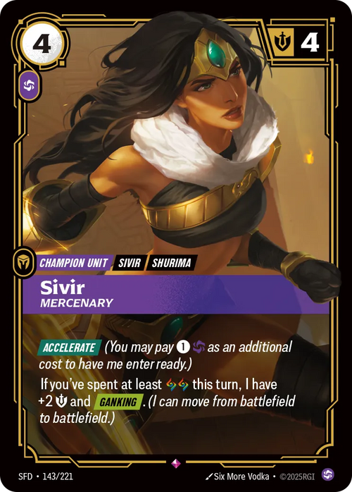 Sivir - Mercenary (RARE) [ Inglese / Cinese Semplificato ]
