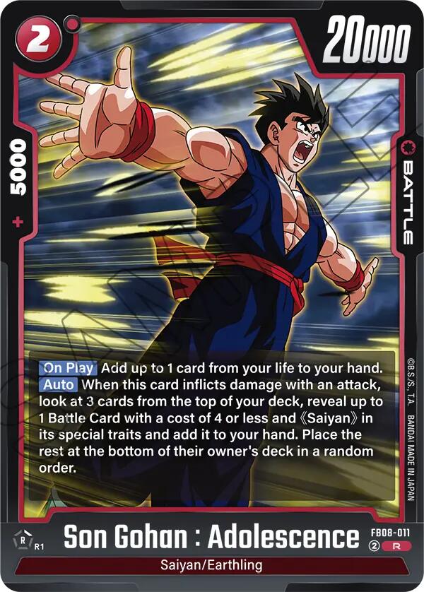 Son Gohan : Adolescence FB08-011 [ Inglese / Giapponese ]