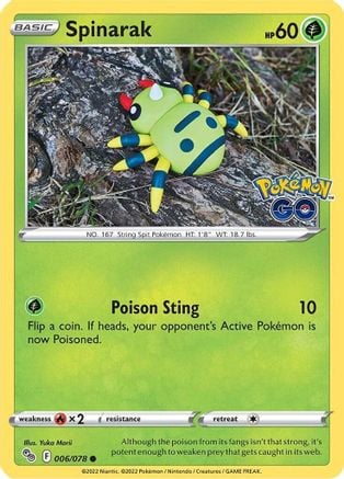 Spinarak - Pokémon GO 006/078 [ Italiano / Inglese ]