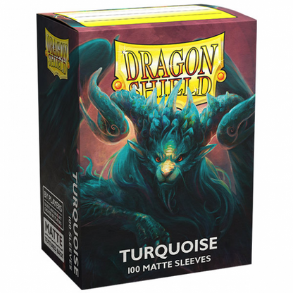 Dragon Shield Standard Matte Sleeves Turquoise ' Atebeck ' 100 Bustine Protettive