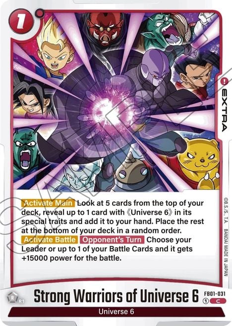 Strong Warriors of Universe 6 FB01-031 [ Inglese / Giapponese ]