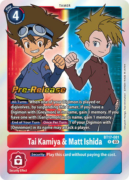 Tai Kamiya & Matt Ishida BT17-081 [ Inglese / Giapponese ]