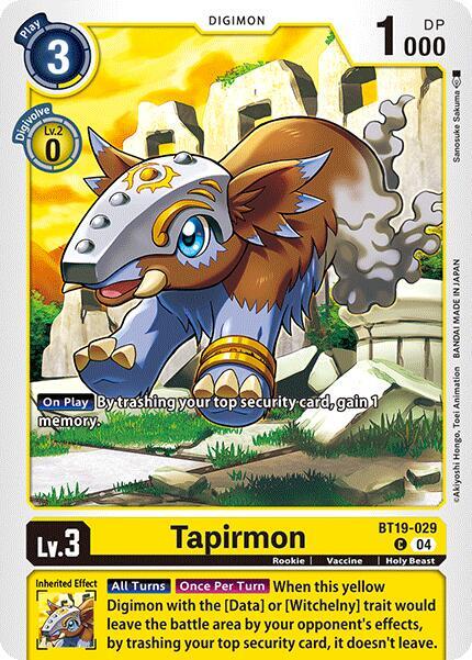 Tapirmon BT19-029 [ Inglese / Giapponese ]