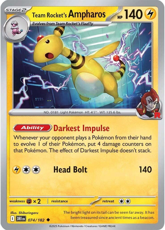 Ampharos del Team Rocket - Rivali Predestinati 074/182 [ Italiano / Inglese ]