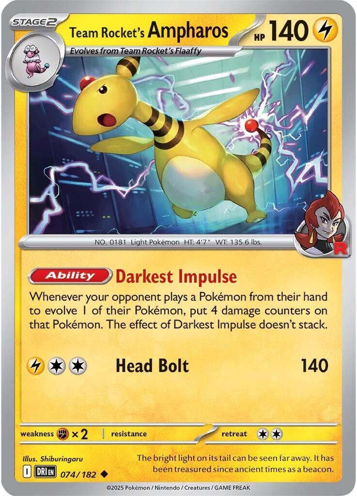 Ampharos del Team Rocket - Rivali Predestinati 074/182 [ Italiano / Inglese ]