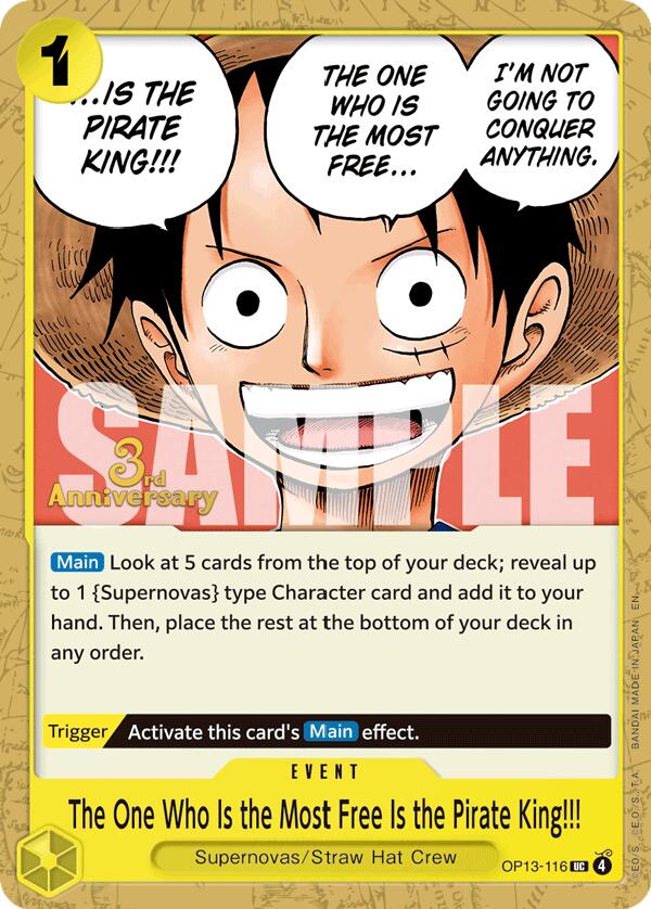 The One Who Is the Most Free Is the Pirate King!!! OP13-116 [ Inglese / Giapponese / Francese / Cinese Semplificato ]