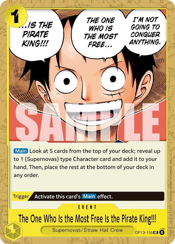 The One Who Is the Most Free Is the Pirate King!!! OP13-116 [ Inglese / Giapponese / Francese / Cinese Semplificato ]