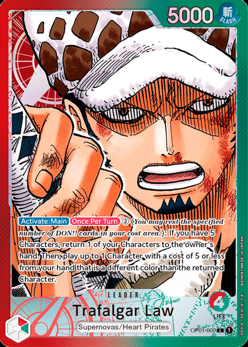 Trafalgar Law OP01-002 [ Inglese / Giapponese / Francese / Cinese Semplificato ]