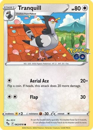 Tranquill - Pokémon GO 062/078 [ Italiano / Inglese ]