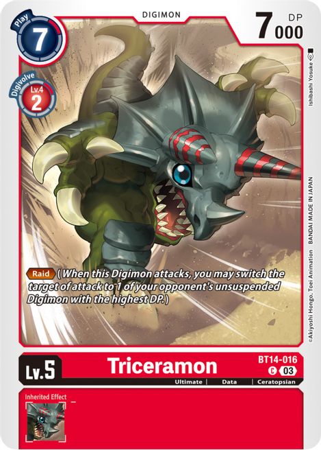 Triceramon BT14-016 [ Inglese / Giapponese ]