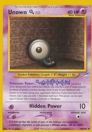 Unown [Q] - Neo Destiny 59/105 [ Italiano / Inglese ]
