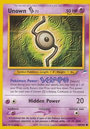 Unown [S] - Neo Destiny 87/105 [ Italiano / Inglese ]