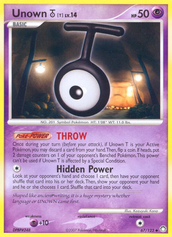 Unown [T] Lv.14 - Tesori Misteriosi 67/123 [ Italiano / Inglese ]