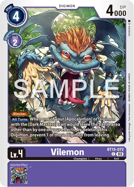 Vilemon BT15-072 [ Inglese / Giapponese ]