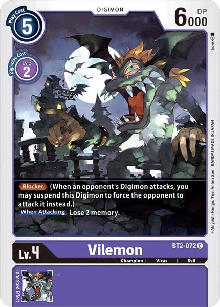 Vilemon BT2-072 [ Inglese / Giapponese ]